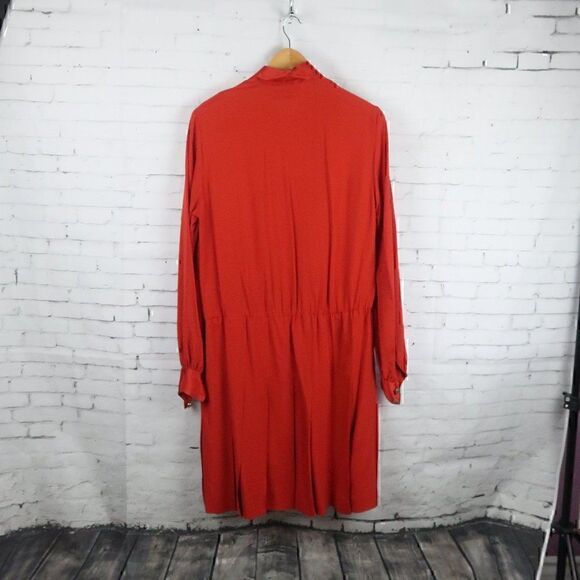 EPISODE BY CAROLYN WIGHT FREEMAN VINTAGE 90'S RED SILK LONG SLEEVE MIDI DRESS - Picture 11 of 14